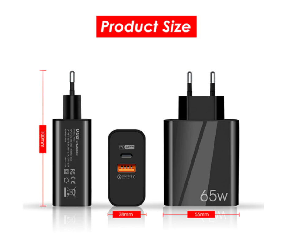 Cargador Rápido GaN 65W