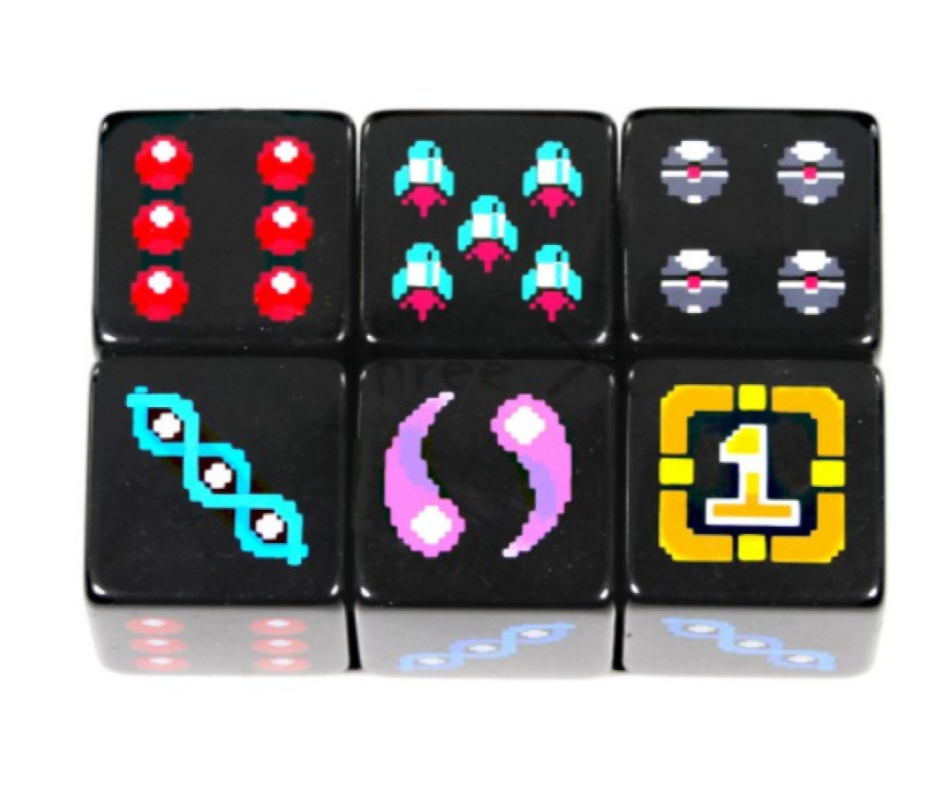 Dados Retro Arcade 8-Bit