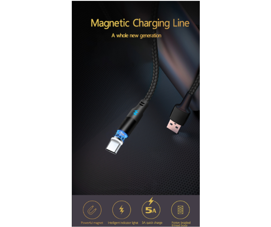 Cable USB Magnético 5A + 3 Enchufes