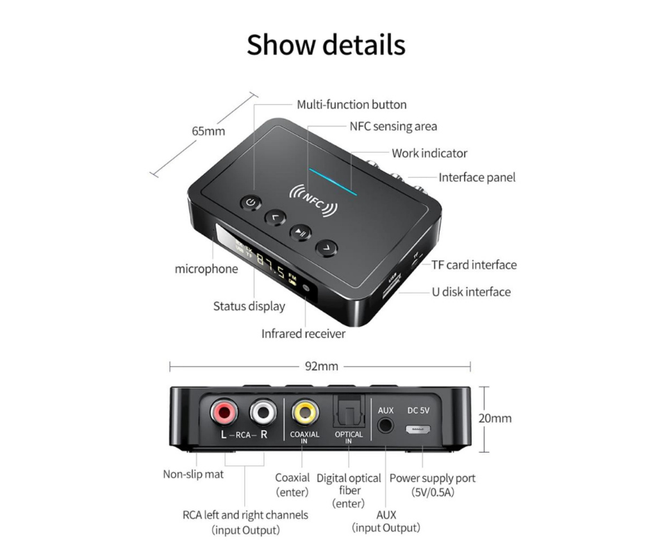 Adaptador Bluetooth Multifunción con NFC