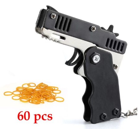 Pistola Plegable Lanza Elásticos 6 Tiros