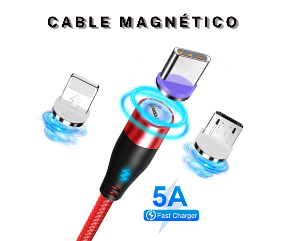 Cable USB Magnético 5A + 3 Enchufes